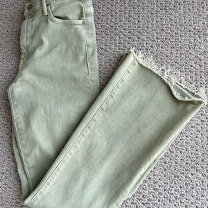 MOTHER Flare Jeans in Light Olive